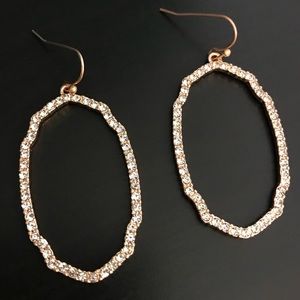3/$20 Paved Crystal Rose Gold Silhouette Earrings